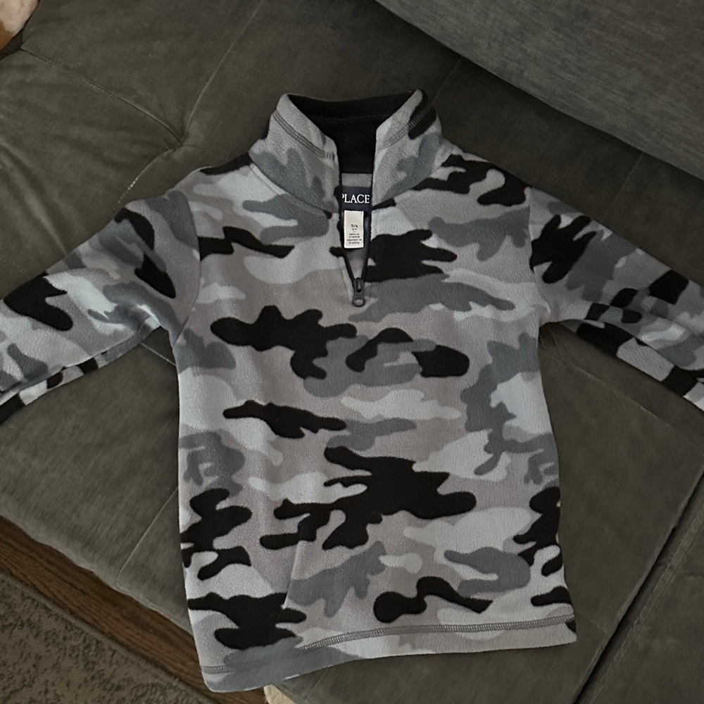 The Children's Place Black and Gray Camouflage Sweatshirt